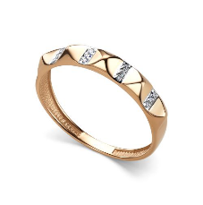 Кольцо из золота с зелеными бриллиантами