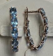 Серебряные серьги с топазами мистик
