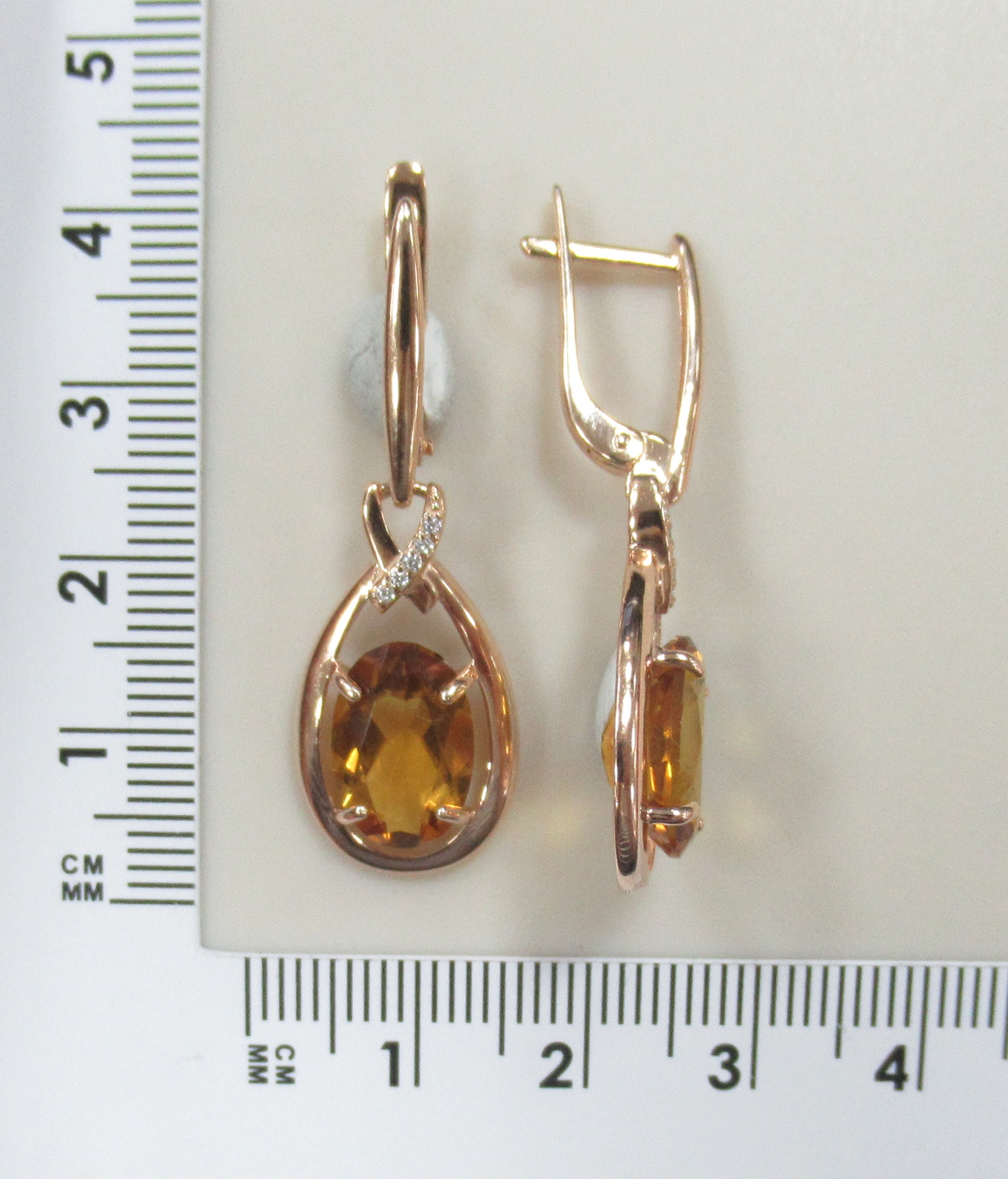 Серебряные серьги с цитринами