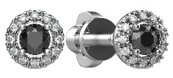 Серьги из платины с черными бриллиантами