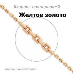 Цепь из желтого золота плетение "Якорное"