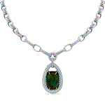 Колье из белого золота с турмалином