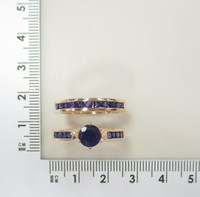 Серебряное кольцо 925 пробы; 2 в 1; вставки 20 Сапфир 2,77ct F/2;