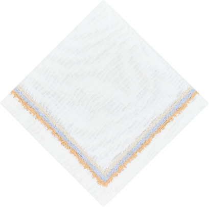 11393-000060 Салфетка сервировочная Louise; размер: 43*43; состав: лен 100% белый; вышивка бежево-голубая