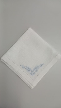 11393-000079 Салфетка сервировочная "Марион"; размер: 43*43; состав: лён 100% белый; вышивка голубая