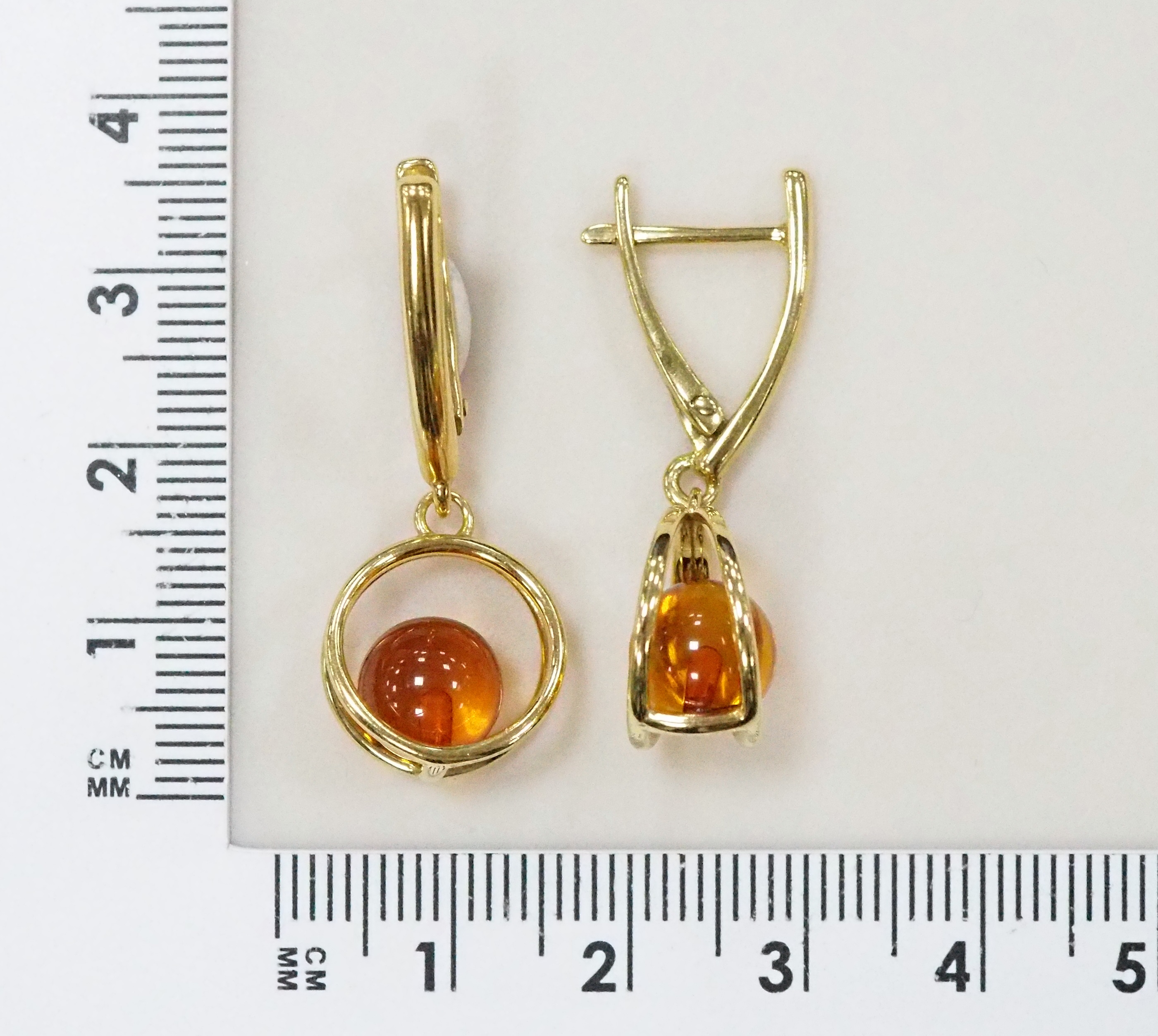 Серебряные серьги 925 пробы; вставки 2 Янтарь;