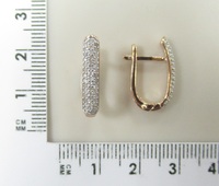 Серебряные серьги 925 пробы; вставки 86 Бр.Кр-17 2/6 0,46 ct;