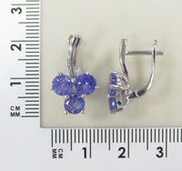 Серебряные серьги 925 пробы; вставки 6 Танзанит 3,28ct;