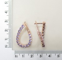 Серебряные серьги 925 пробы; вставки 30 Танзанит 3,21ct;